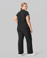 Women's High Waisted Wide Leg Pant Black - Scrubloop
