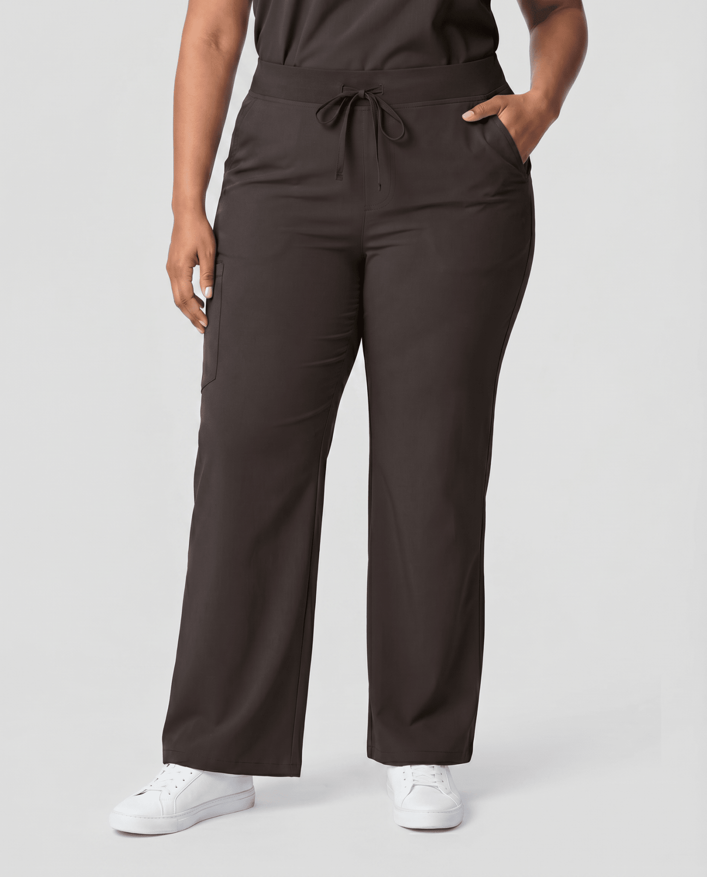 Women's High Waisted Wide Leg Pant Charcoal - Scrubloop