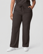 Women's High Waisted Wide Leg Pant Charcoal - Scrubloop