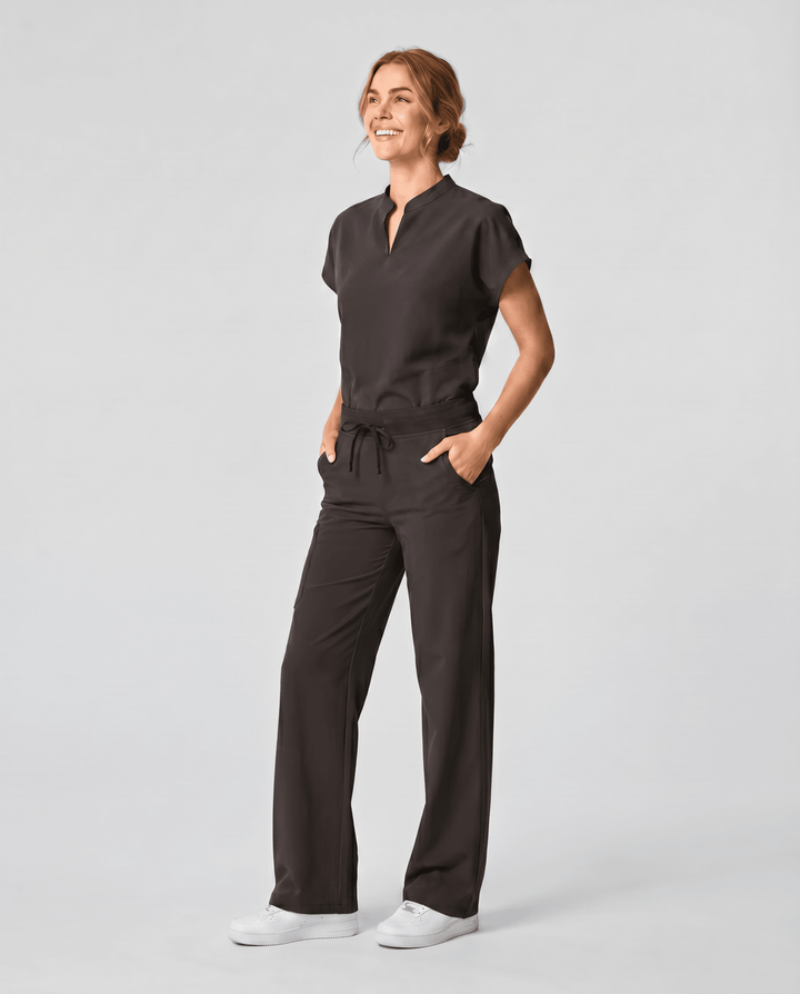 Women's High Waisted Wide Leg Pant Charcoal