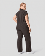 Women's High Waisted Wide Leg Pant Charcoal - Scrubloop