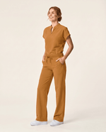 Women's High Waisted Wide Leg Pant Cider - Scrubloop