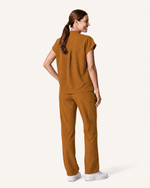 Women's High Waisted Wide Leg Pant Cider - Scrubloop