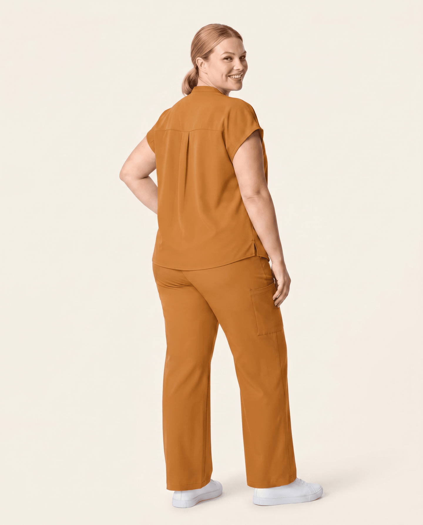 Women's High Waisted Wide Leg Pant Cider - Scrubloop
