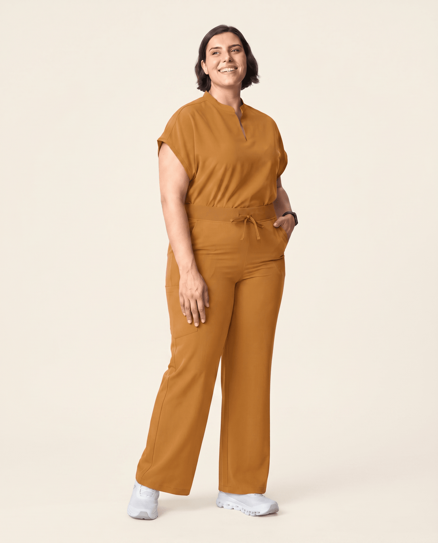 Women's High Waisted Wide Leg Pant Cider - Scrubloop