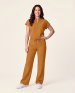 Women's High Waisted Wide Leg Pant Cider - Scrubloop