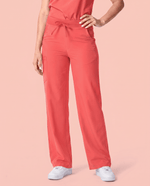 Women's High Waisted Wide Leg Pant Coral - Scrubloop