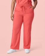 Women's High Waisted Wide Leg Pant Coral - Scrubloop