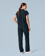 Women's High Waisted Wide Leg Pant Dark Harbor - Scrubloop