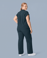 Women's High Waisted Wide Leg Pant Dark Harbor - Scrubloop