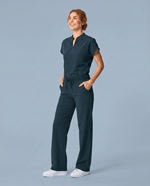 Women's High Waisted Wide Leg Pant Dark Harbor - Scrubloop