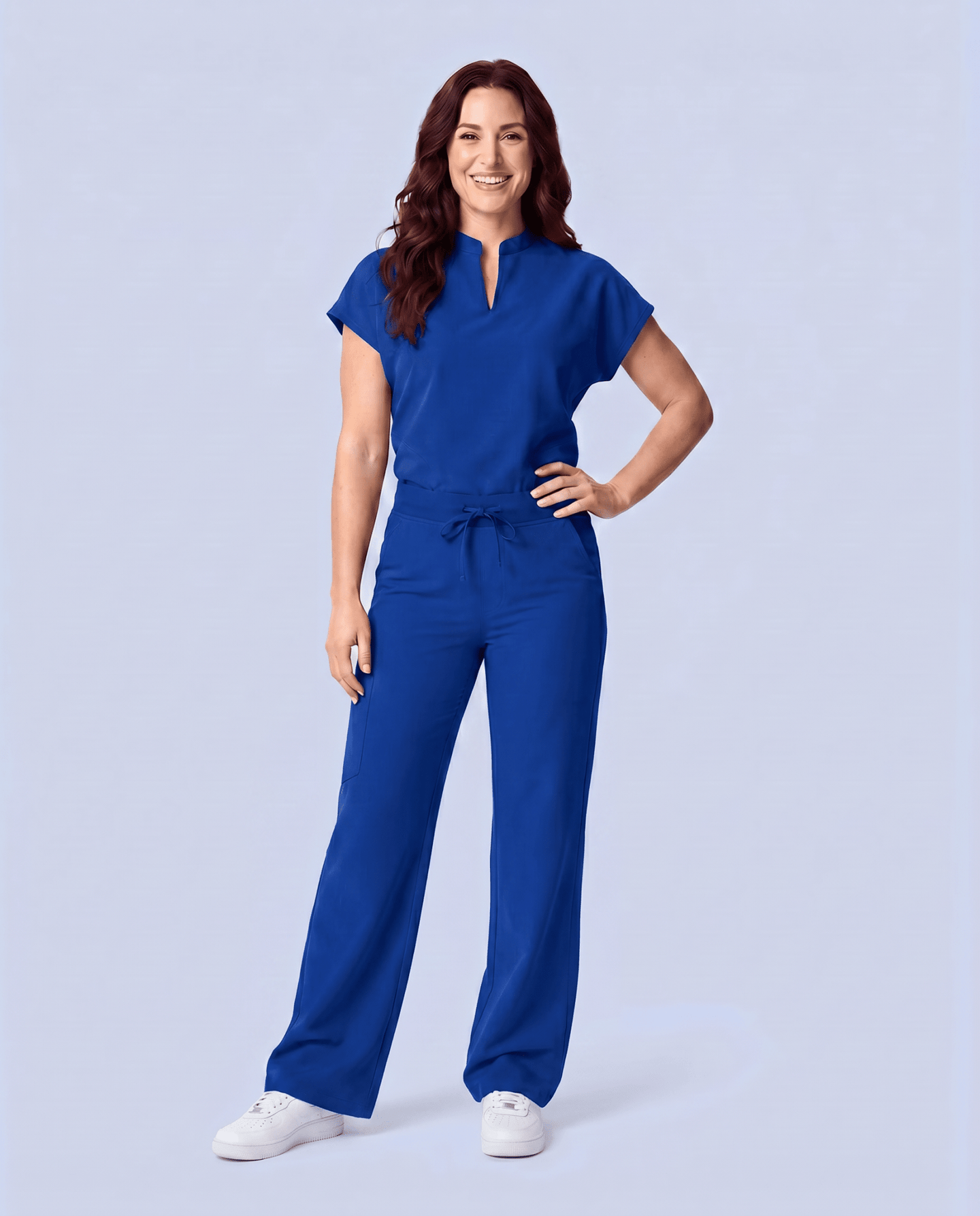 Women's High Waisted Wide Leg Pant Galaxy Blue - Scrubloop