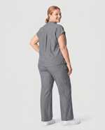 Women's High Waisted Wide Leg Pant Heather Gray - Scrubloop