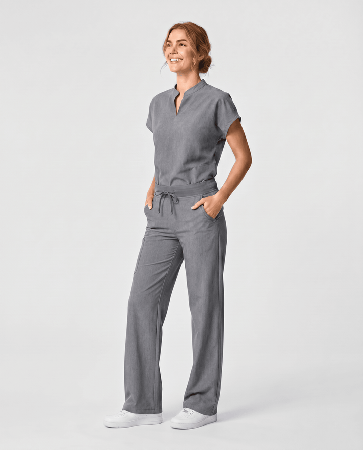 Women's High Waisted Wide Leg Pant Heather Gray