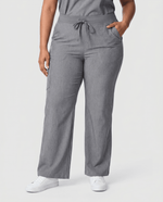 Women's High Waisted Wide Leg Pant Heather Gray - Scrubloop