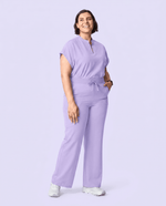 Women's High Waisted Wide Leg Pant Lavender - Scrubloop