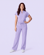 Women's High Waisted Wide Leg Pant Lavender - Scrubloop