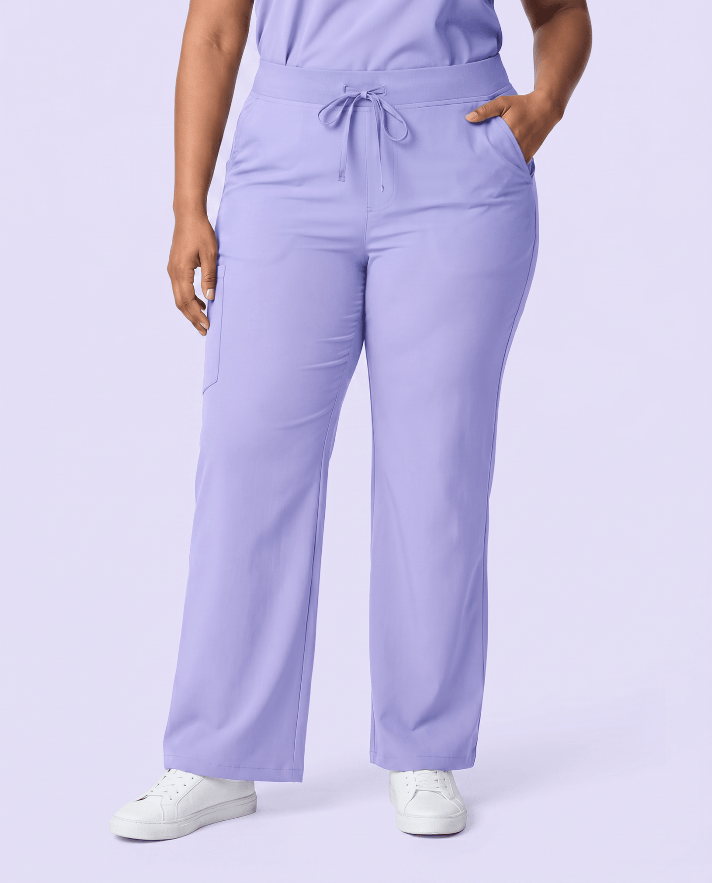 Women's High Waisted Wide Leg Pant Lavender - Scrubloop