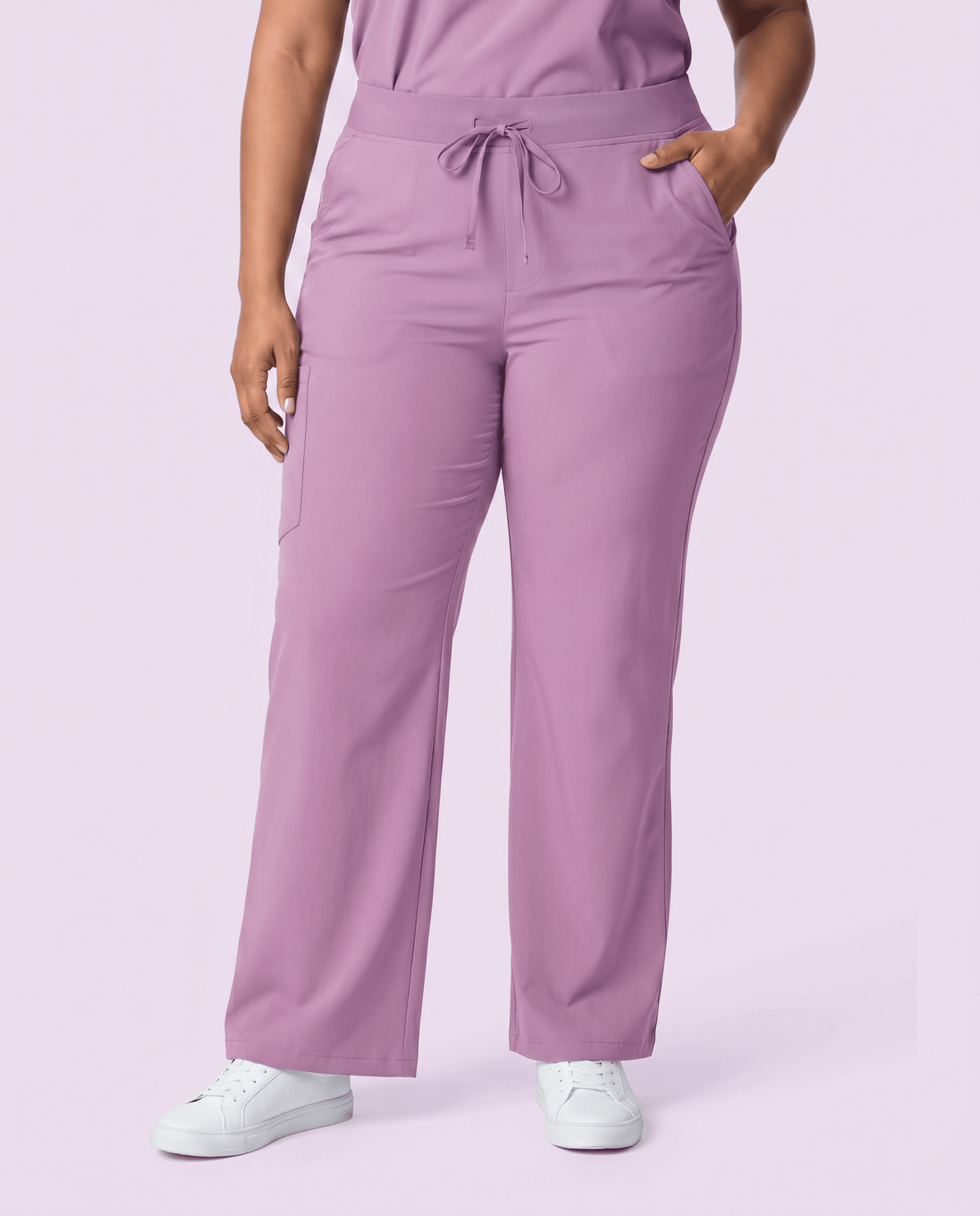 Women's High Waisted Wide Leg Pant Lilac - Scrubloop