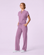 Women's High Waisted Wide Leg Pant Lilac - Scrubloop
