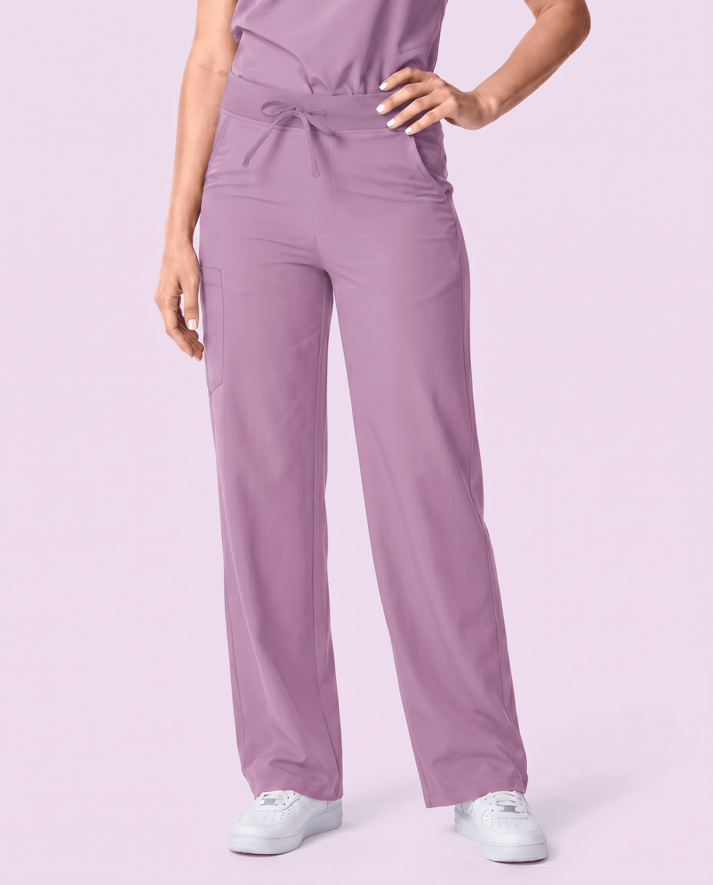 Women's High Waisted Wide Leg Pant Lilac - Scrubloop