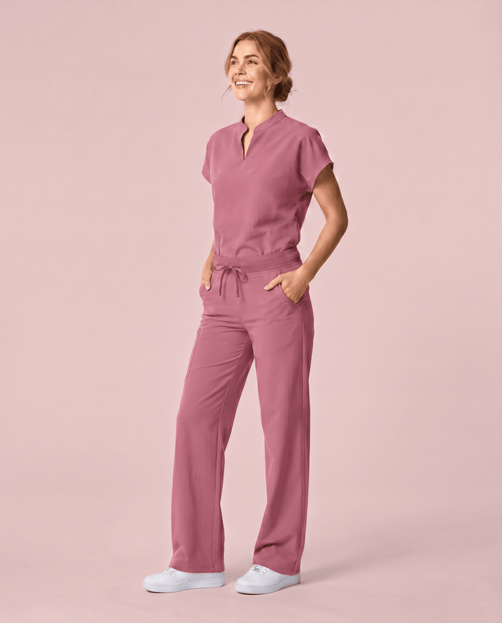 Women's High Waisted Wide Leg Pant Mauve