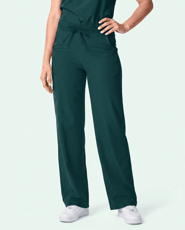 Women's High Waisted Wide Leg Pant Midnight Green