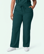 Women's High Waisted Wide Leg Pant Midnight Green - Scrubloop