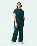 Women's High Waisted Wide Leg Pant Midnight Green - Scrubloop