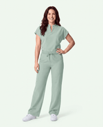 Women's High Waisted Wide Leg Pant Mint - Scrubloop
