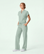 Women's High Waisted Wide Leg Pant Mint - Scrubloop