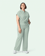 Women's High Waisted Wide Leg Pant Mint - Scrubloop