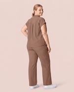 Women's High Waisted Wide Leg Pant Mocha - Scrubloop