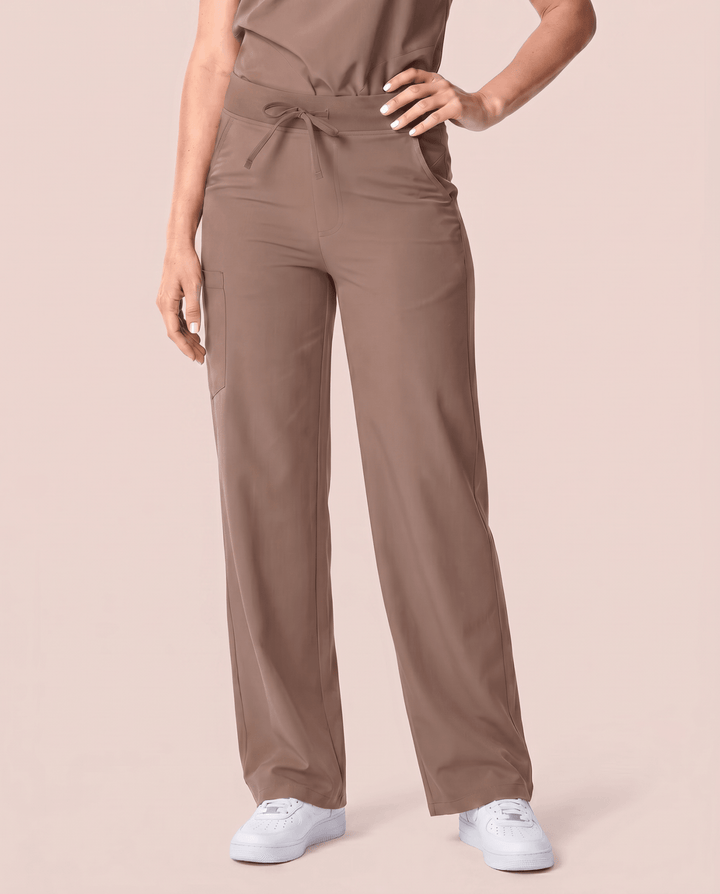 Women's High Waisted Wide Leg Pant Mocha