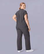 Women's High Waisted Wide Leg Pant Pewter - Scrubloop