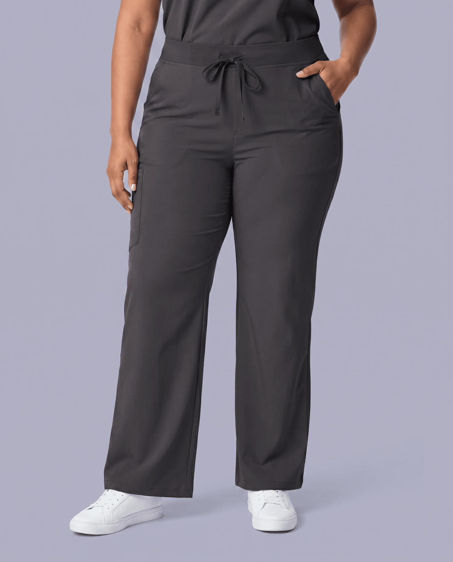Women's High Waisted Wide Leg Pant Pewter - Scrubloop