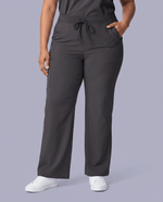 Women's High Waisted Wide Leg Pant Pewter - Scrubloop