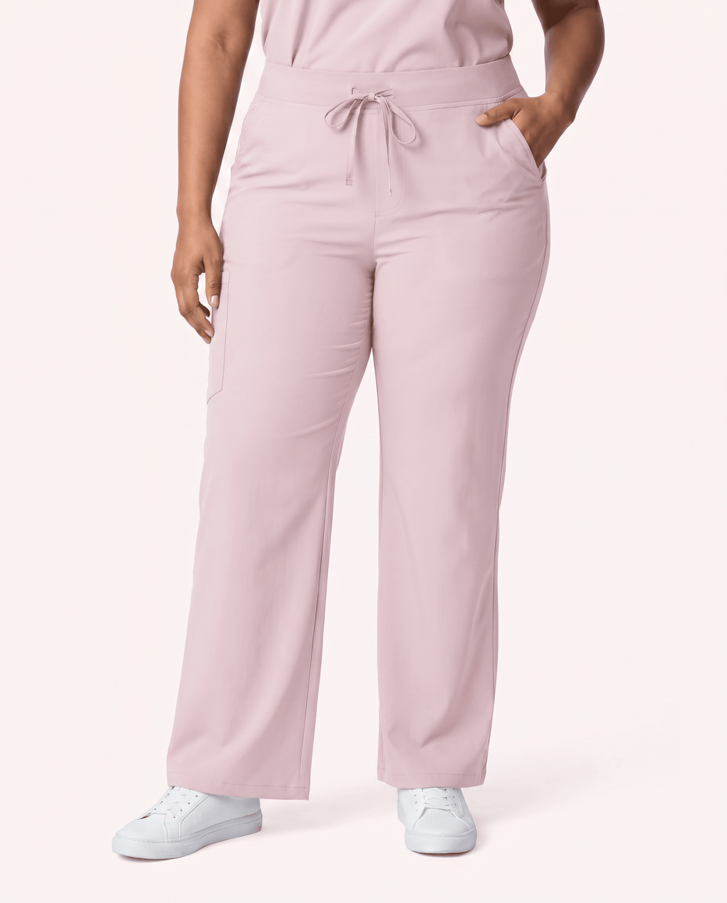 Women's High Waisted Wide Leg Pant Rose Quartz - Scrubloop