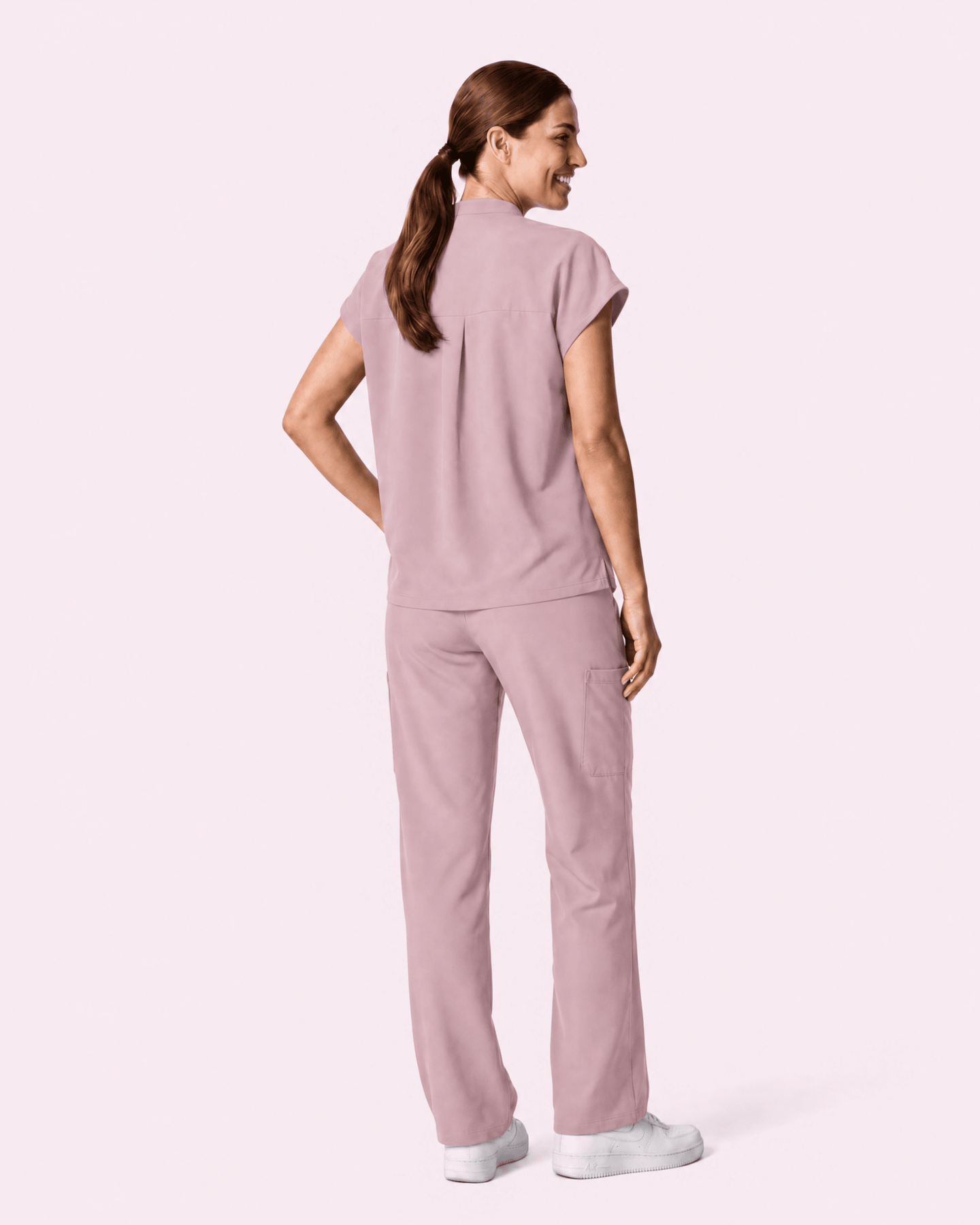 Women's High Waisted Wide Leg Pant Rose Quartz - Scrubloop