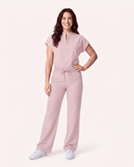 Women's High Waisted Wide Leg Pant Rose Quartz - Scrubloop