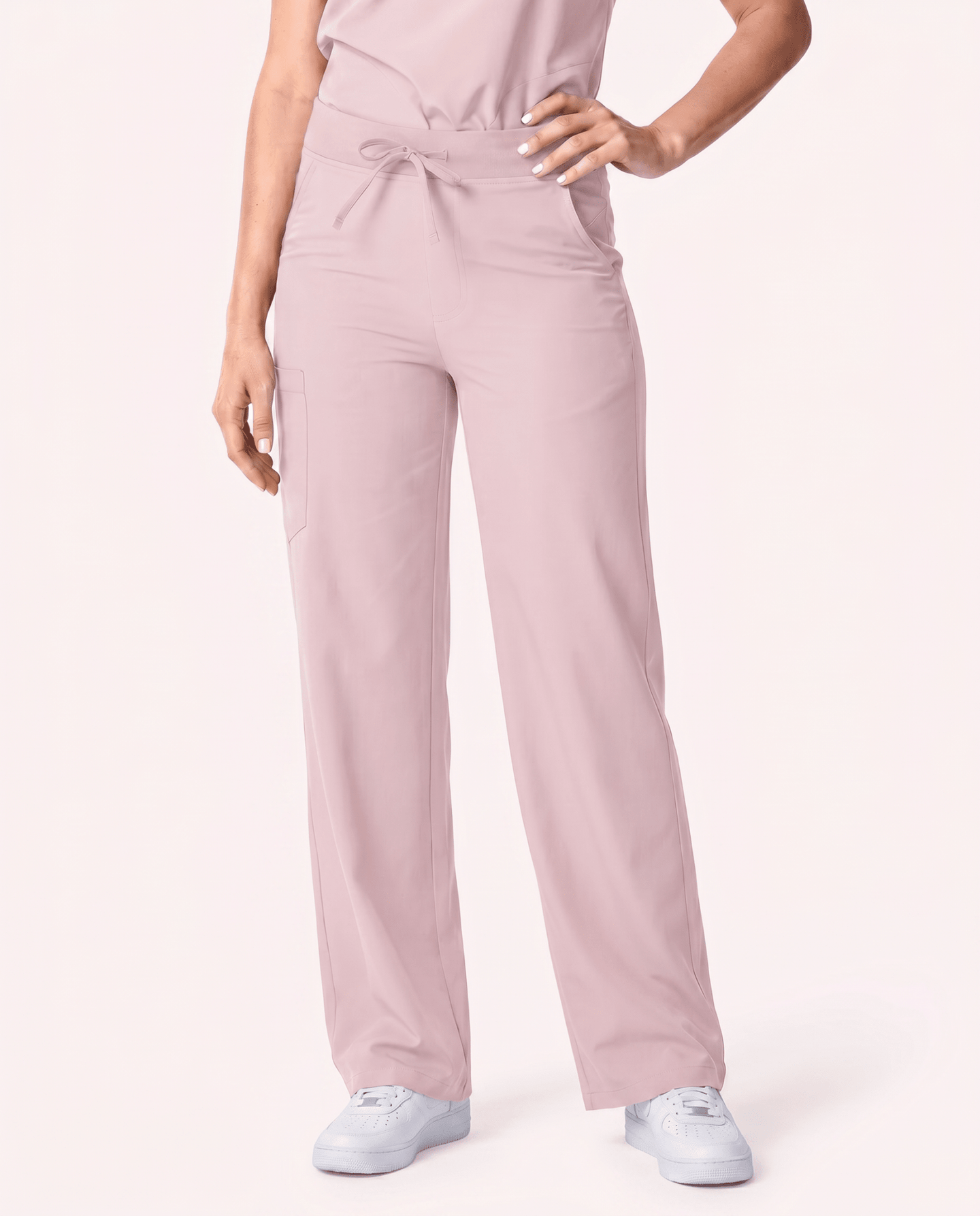 Women's High Waisted Wide Leg Pant Rose Quartz - Scrubloop