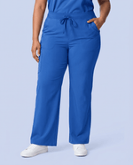 Women's High Waisted Wide Leg Pant Royal Blue - Scrubloop