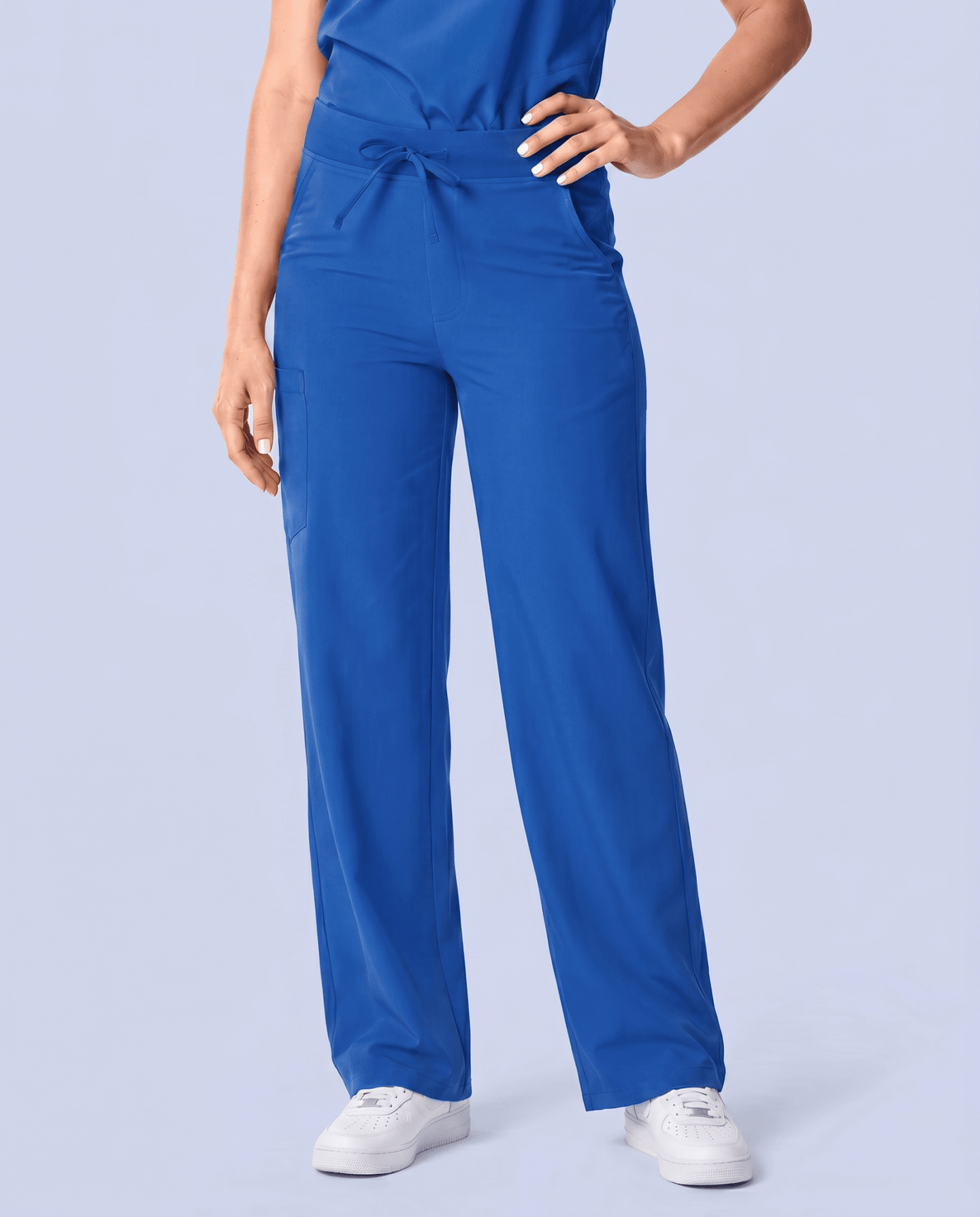 Women's High Waisted Wide Leg Pant Royal Blue - Scrubloop