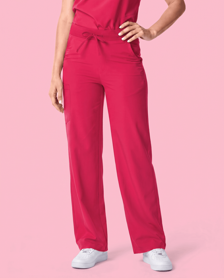 Women's High Waisted Wide Leg Pant Sangria