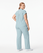 Women's High Waisted Wide Leg Pant Sky Blue - Scrubloop