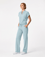 Women's High Waisted Wide Leg Pant Sky Blue - Scrubloop