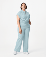 Women's High Waisted Wide Leg Pant Sky Blue - Scrubloop