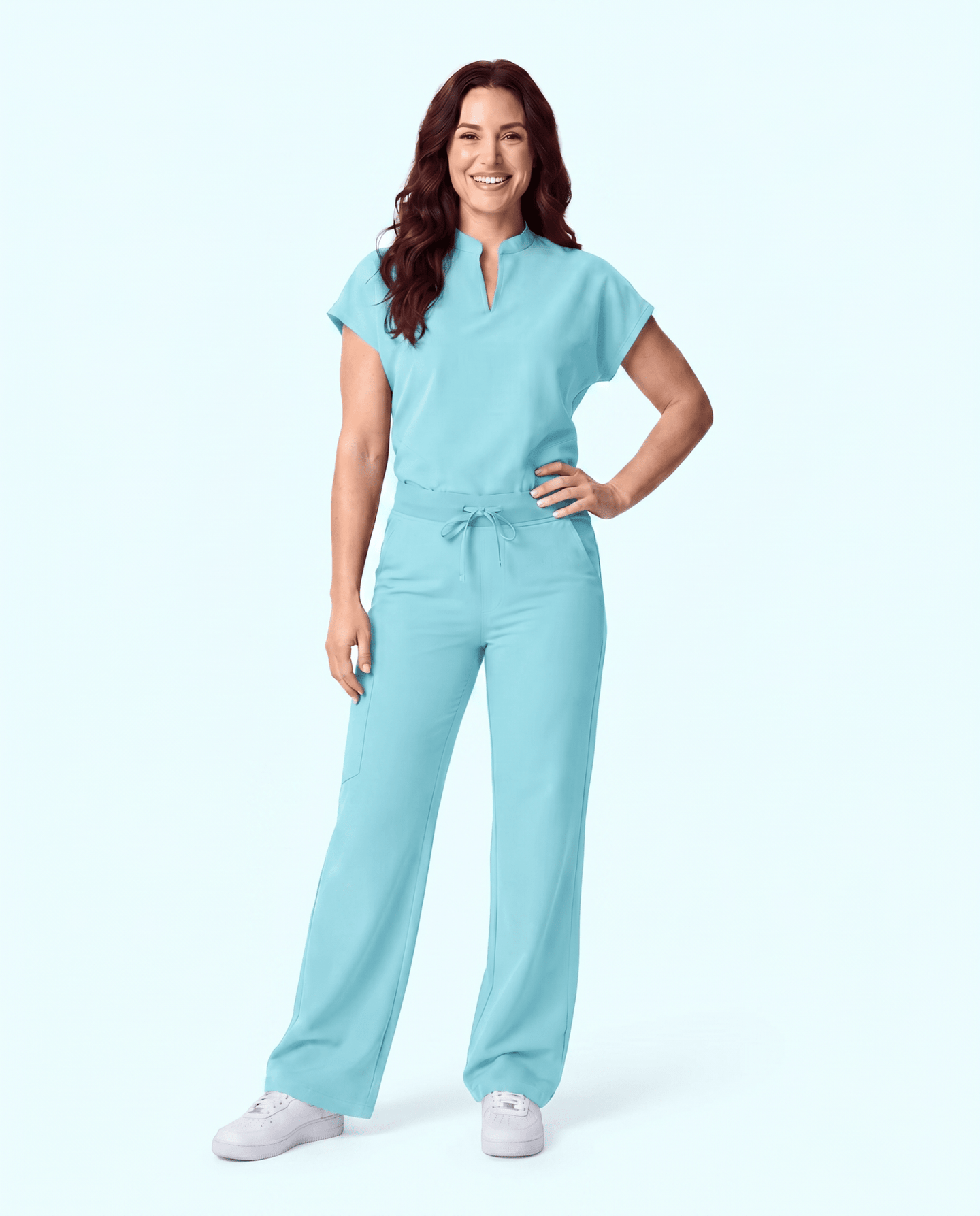 Women's High Waisted Wide Leg Pant Surf - Scrubloop