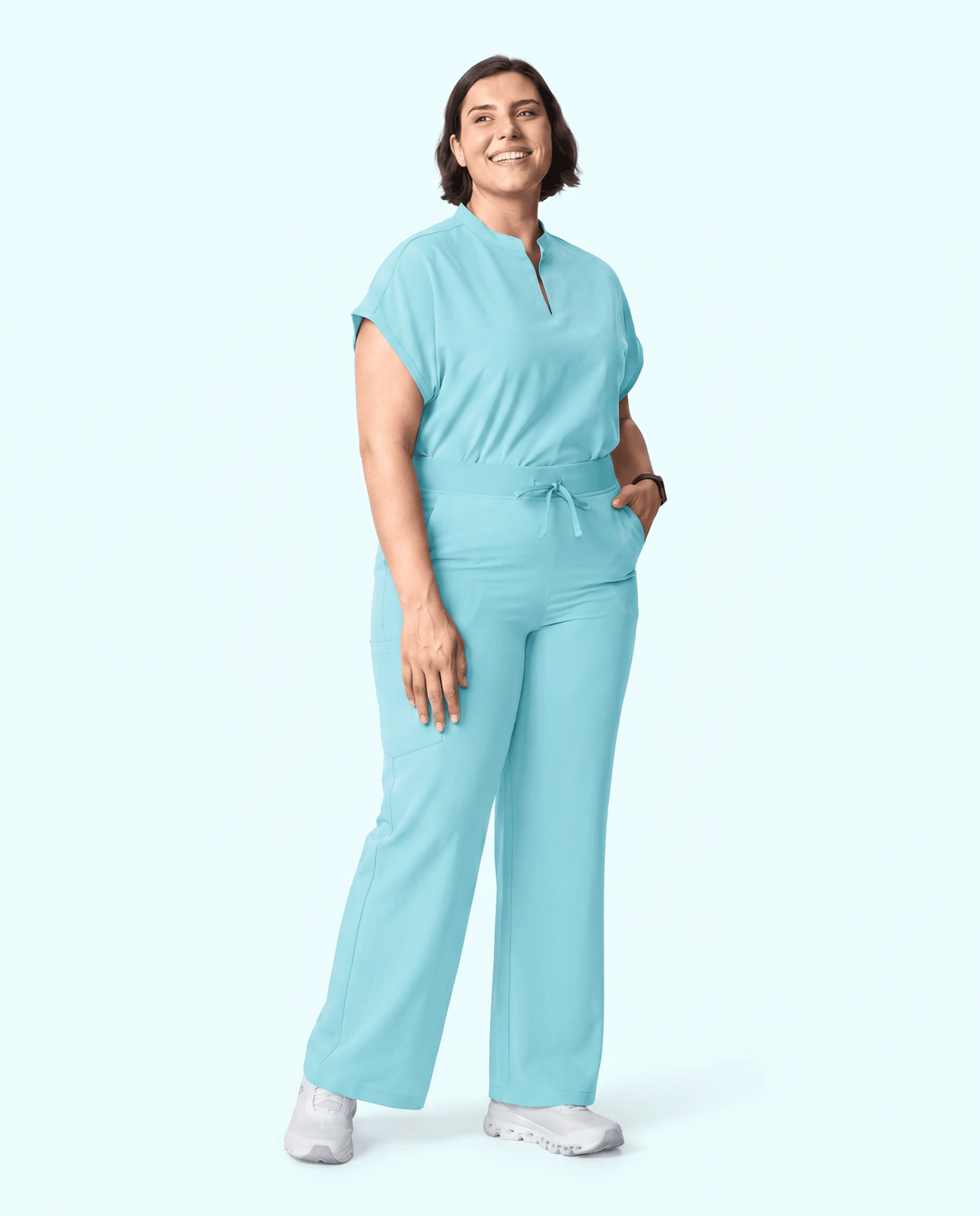 Women's High Waisted Wide Leg Pant Surf - Scrubloop