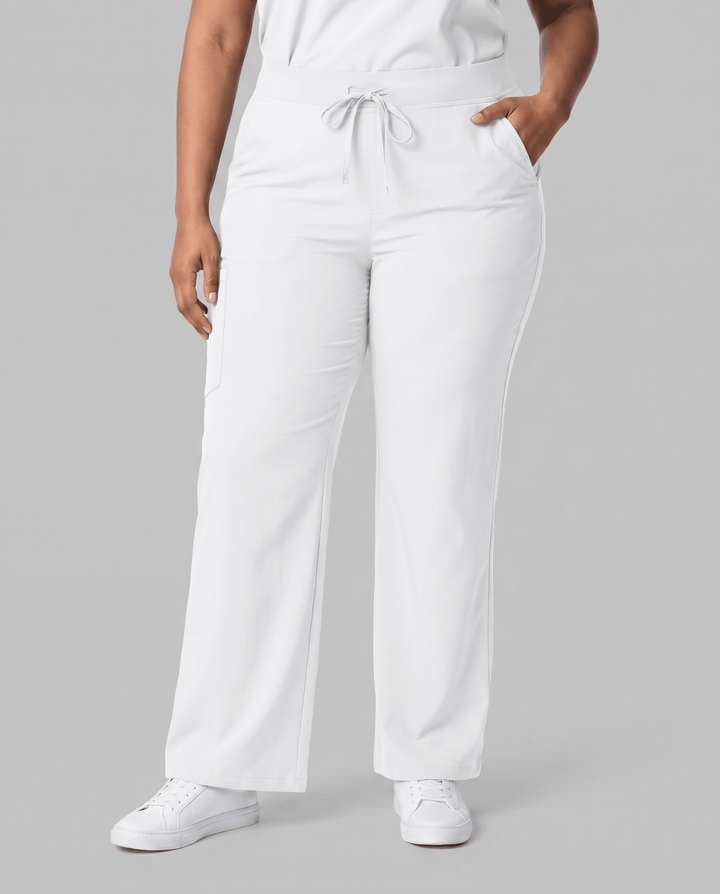 Women's High Waisted Wide Leg Pant White